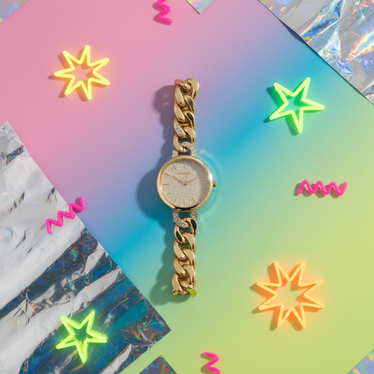 Gold Chain Watch — Gen Z Background