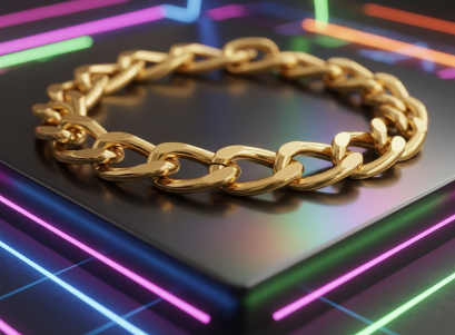 Gold-Tone Figaro Chain Bracelet