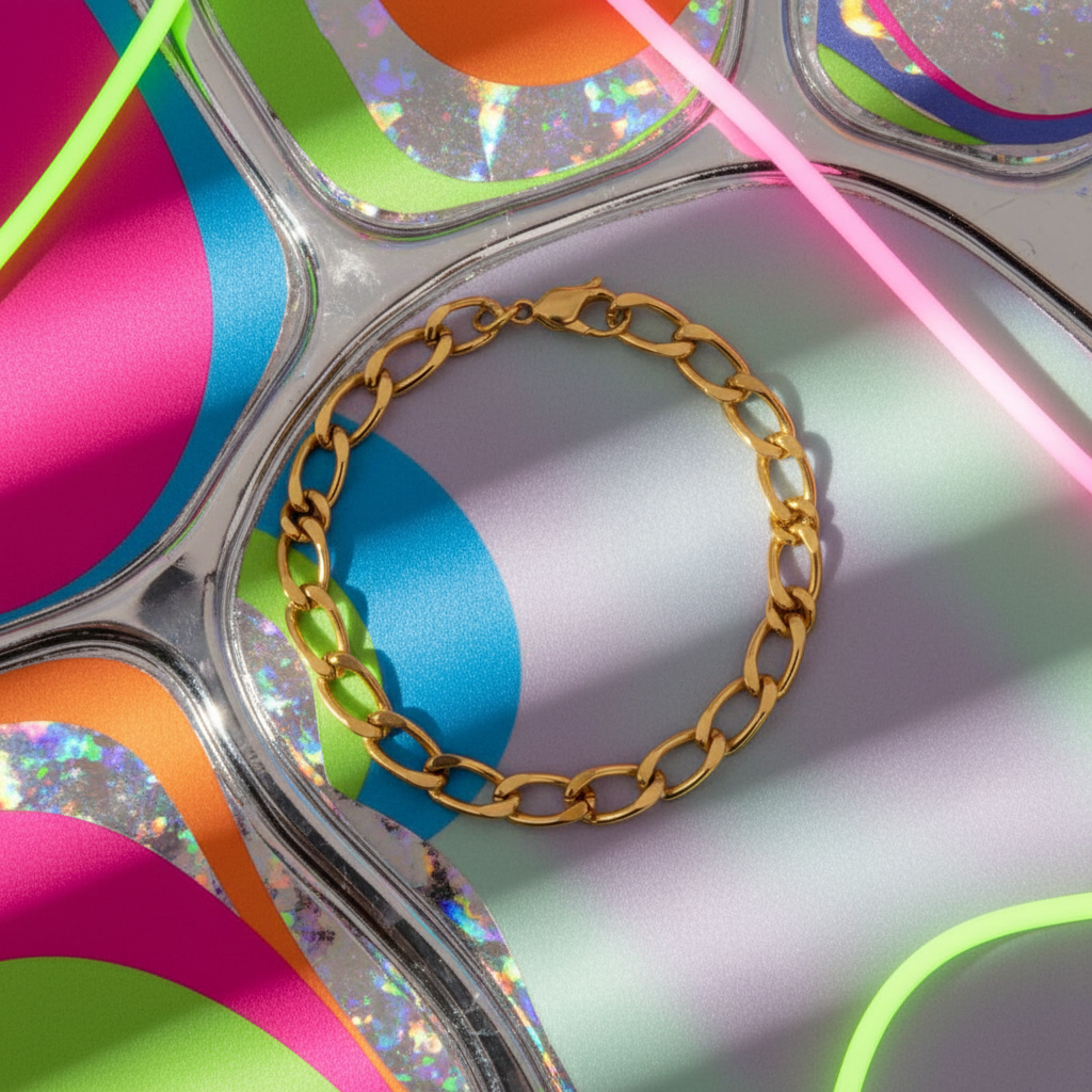 Gold Figaro Bracelet — Gen Z Background